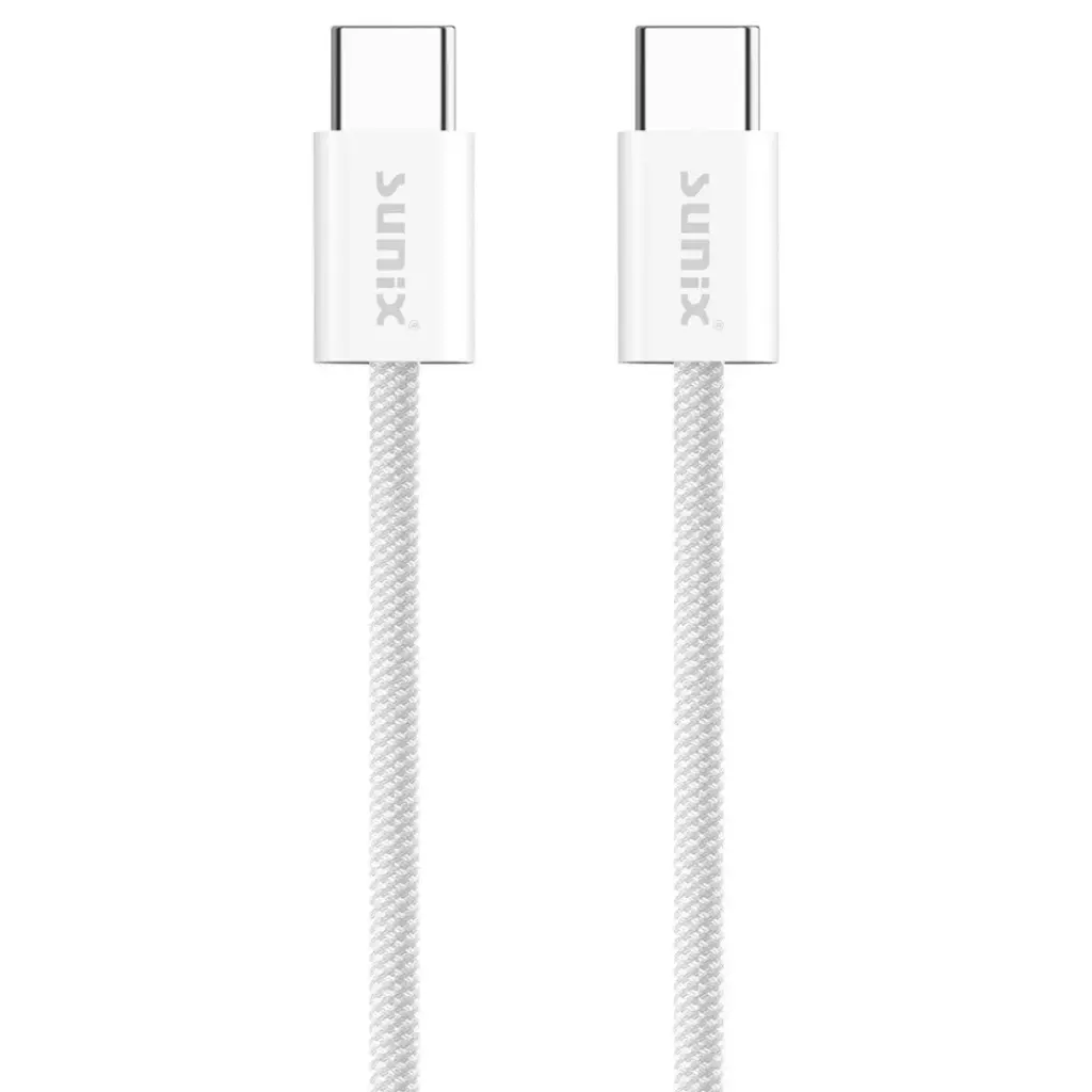 Cable SUNIX IP10 de tipo C a tipo C, blanco