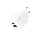 Shaza Ganpower 45W Dual Port USB-C PD and USB-A QC3.0 GAN Charger Adapter White