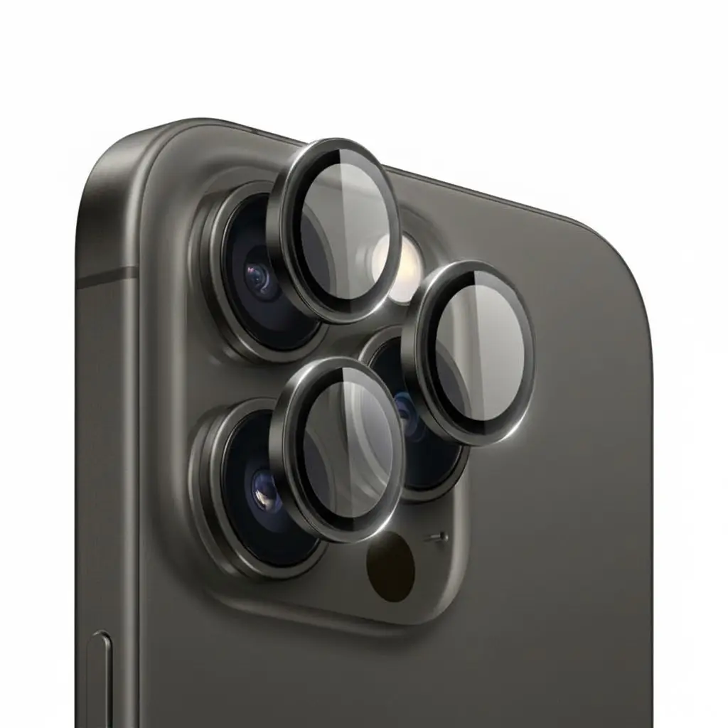 iPhone 15 Pro/15 Pro Max Kameraschutz Titan – Schwarz