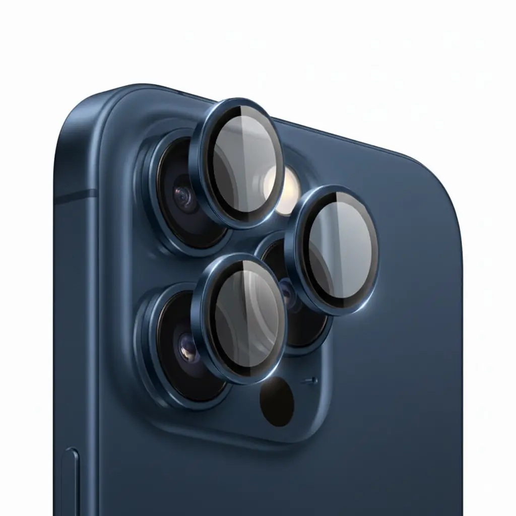 iPhone 15 Pro/15 Pro Max Kameraschutz Titan – Blau