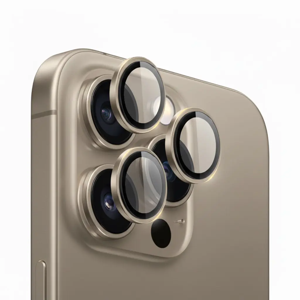 SUNIX CAMERA LENS PROTECTOR FOR IPHONE 15 PRO / 15 PRO MAX  TITANIUM NATURAL