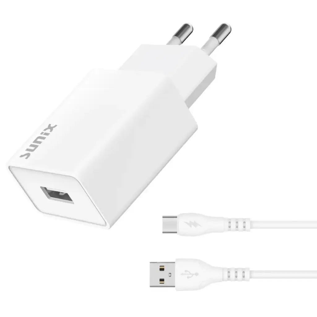 SUNIX S10 SET CHARGER WITH USB-A TO TYPE-C CABLE