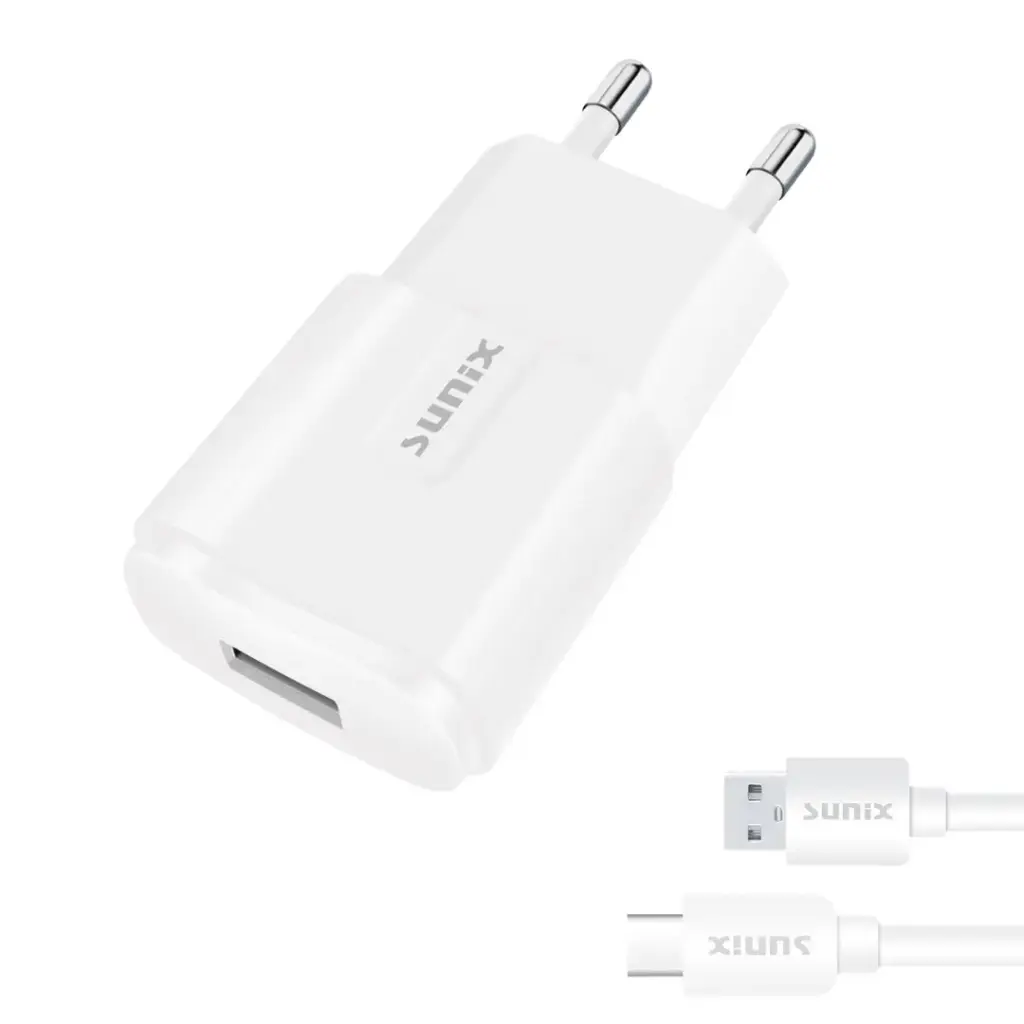 SUNIX S21 SET CHARGER 2.0A WITH USB-A TO TYPE-C CABLE