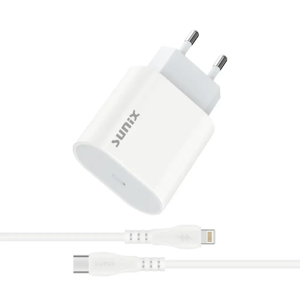 SUNIX S26 SET CHARGER 20W WITH USB-C TO LIGHTNING CABLE