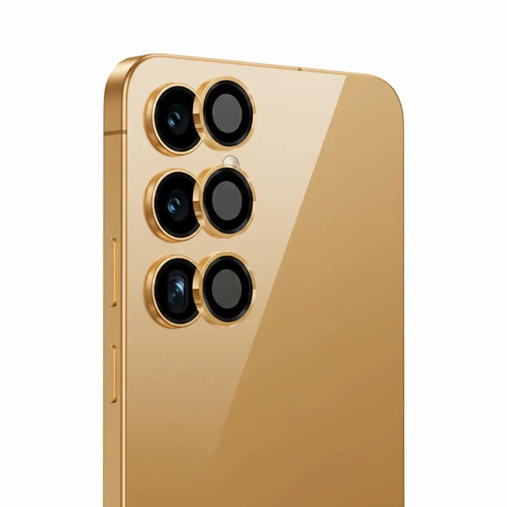 Samsung S25 Kameraschutz – Gold