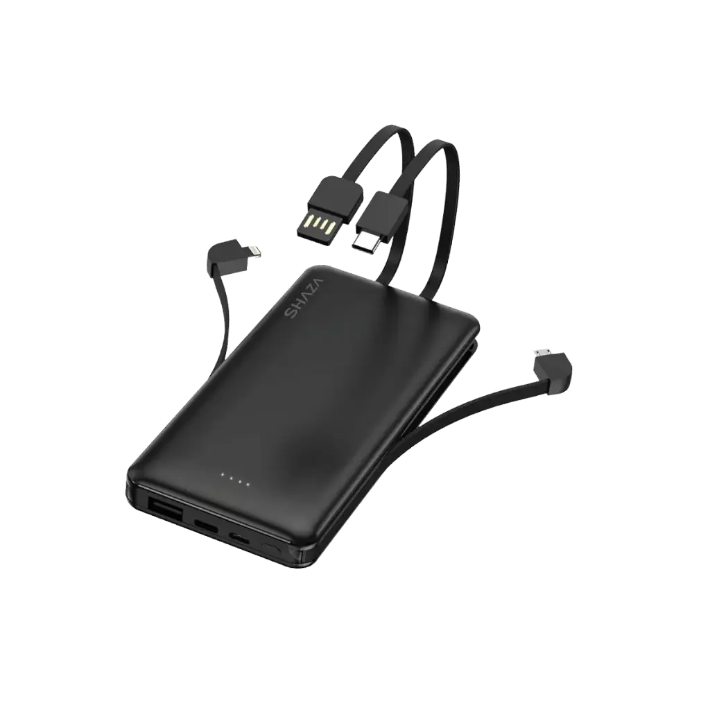 SHAZA 4IN1 POWERBANK 10000 mAh SCHWARZ