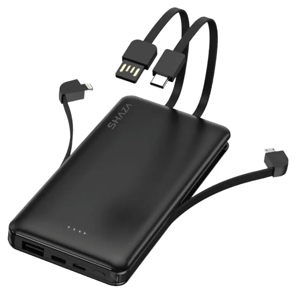 SHAZA 4IN1 POWERBANK 10000 mAh SCHWARZ