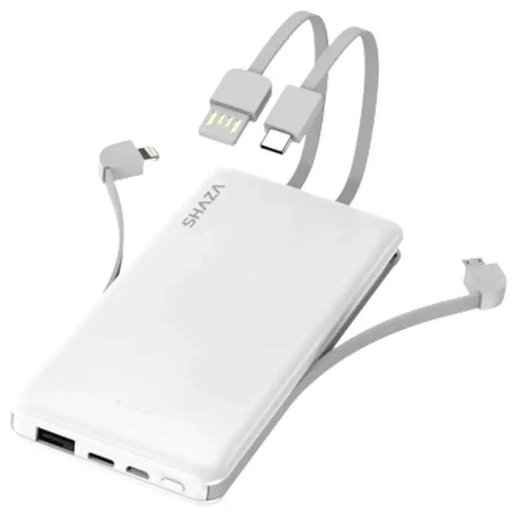 SHAZA 4IN1 POWERBANK 10000 mAh WEISS