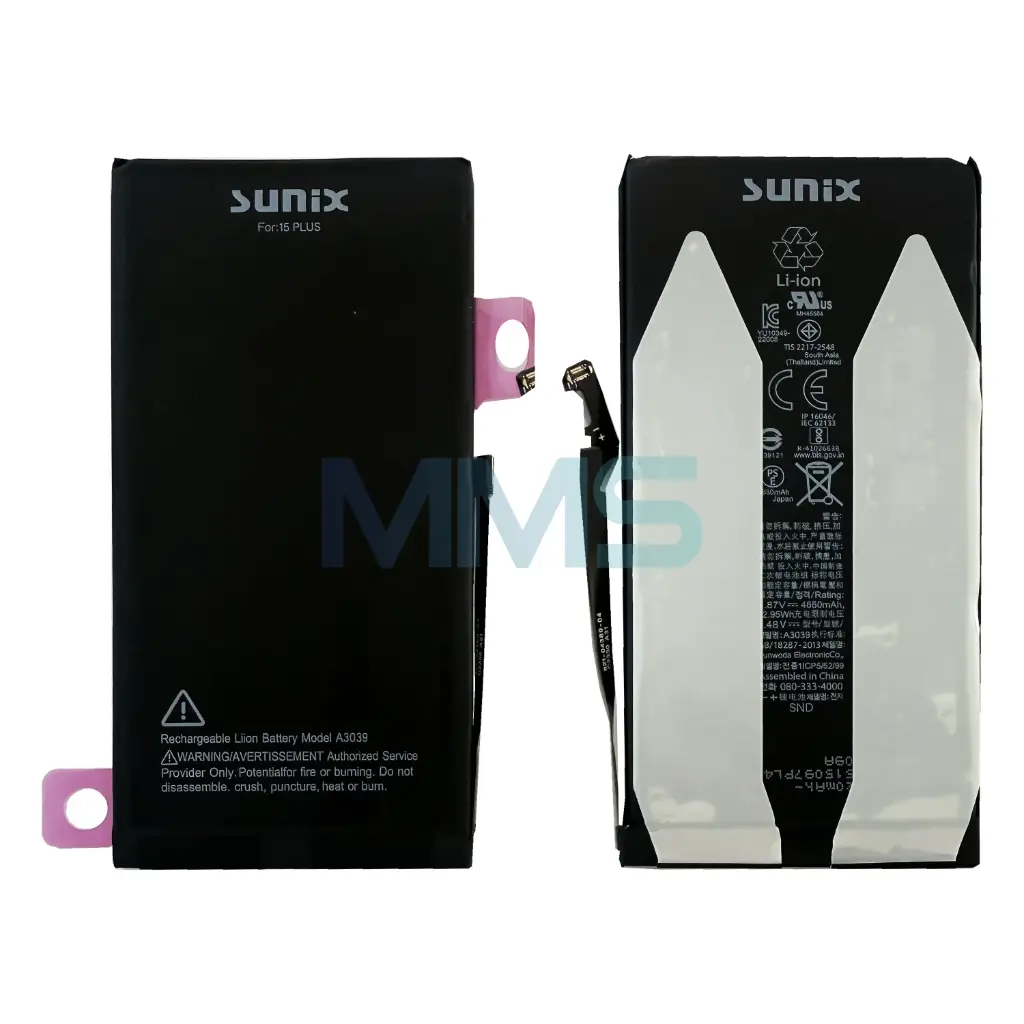 Sunix Premium Akku für iPhone 15 Plus (4650 mAh)