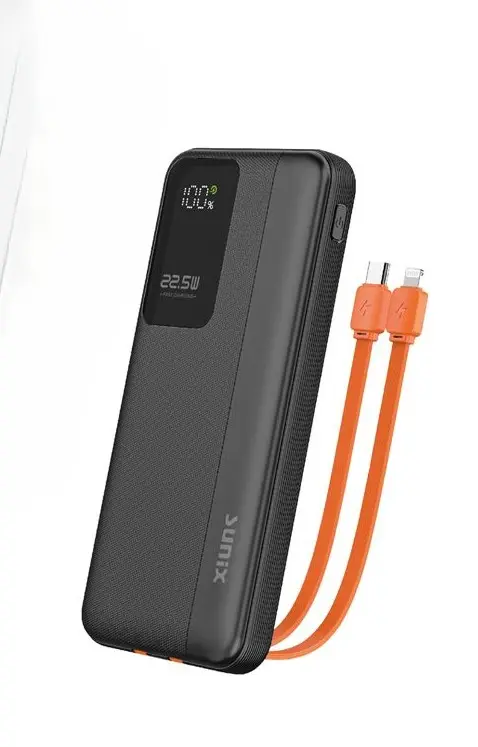 PB145 POWERBANK 10.000 mAh (22,5W FAST CHARGE MIT KABEL) SCHWARZ