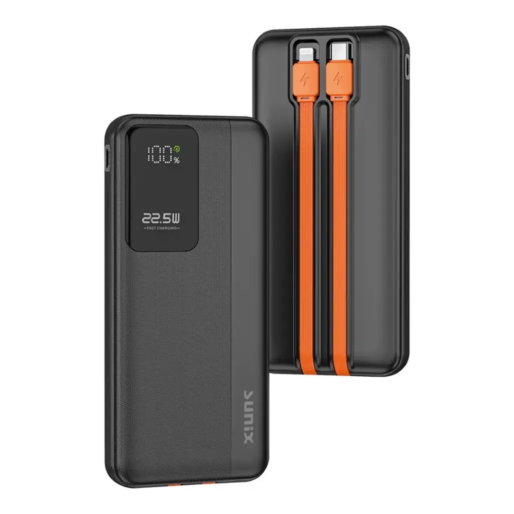 PB145 POWERBANK 10.000 mAh (22,5W FAST CHARGE MIT KABEL) SCHWARZ